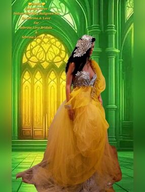 SHELBY Yellow & Silver Wedding Saree Ballgown Set